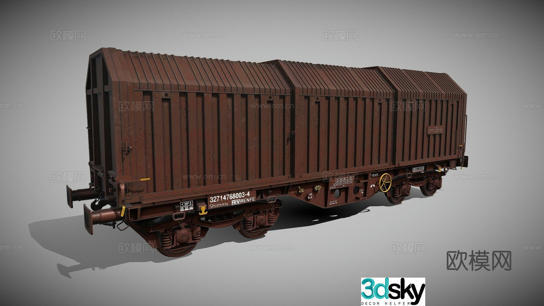freight train carriage 3d model