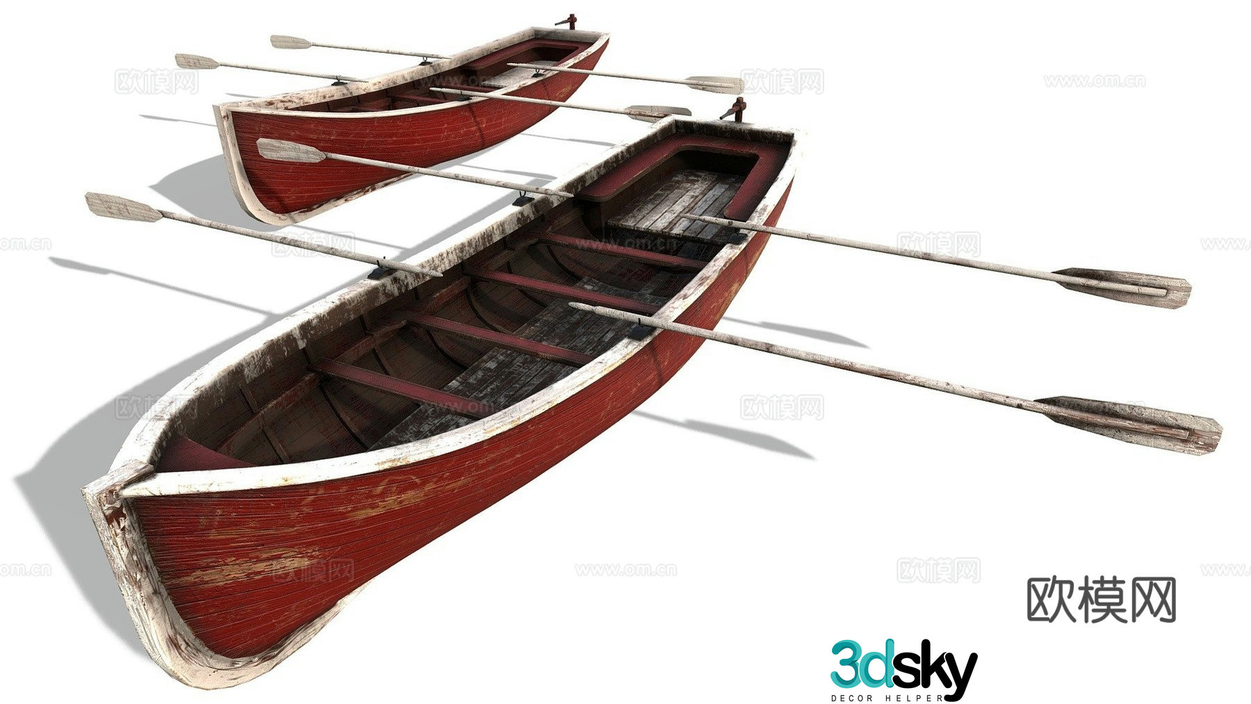 rowing boat 3d model