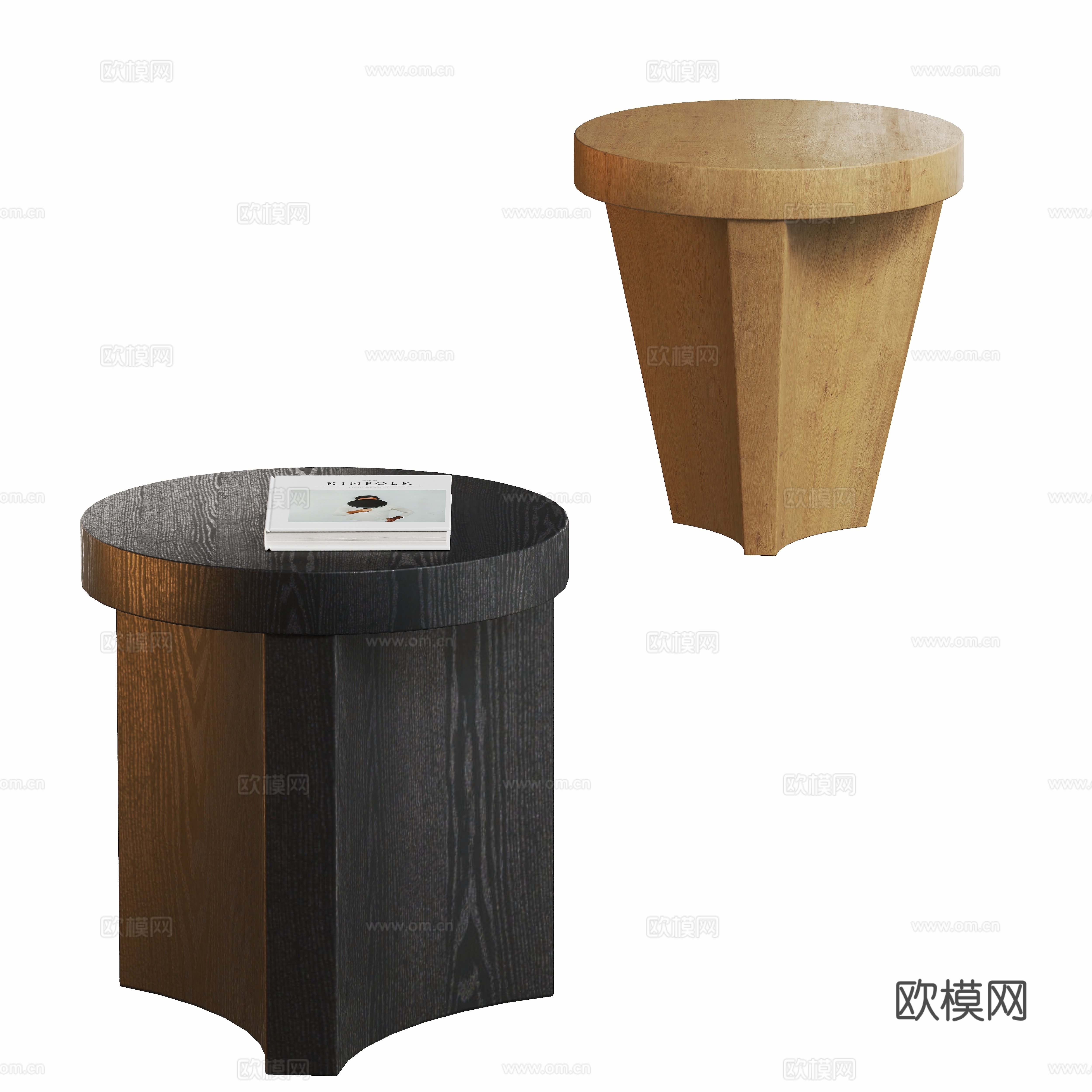 Modern side table corner table round table 3D model