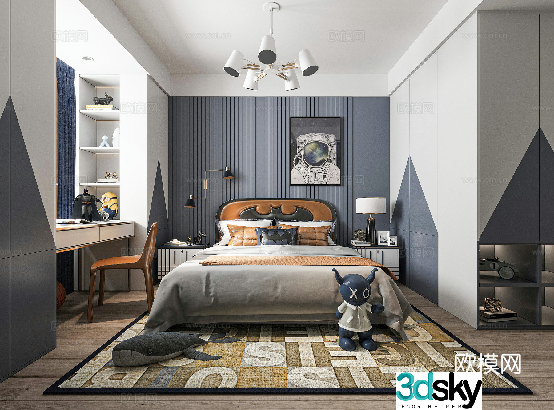 Modern children’s room kid’s room boy’s room 3d model