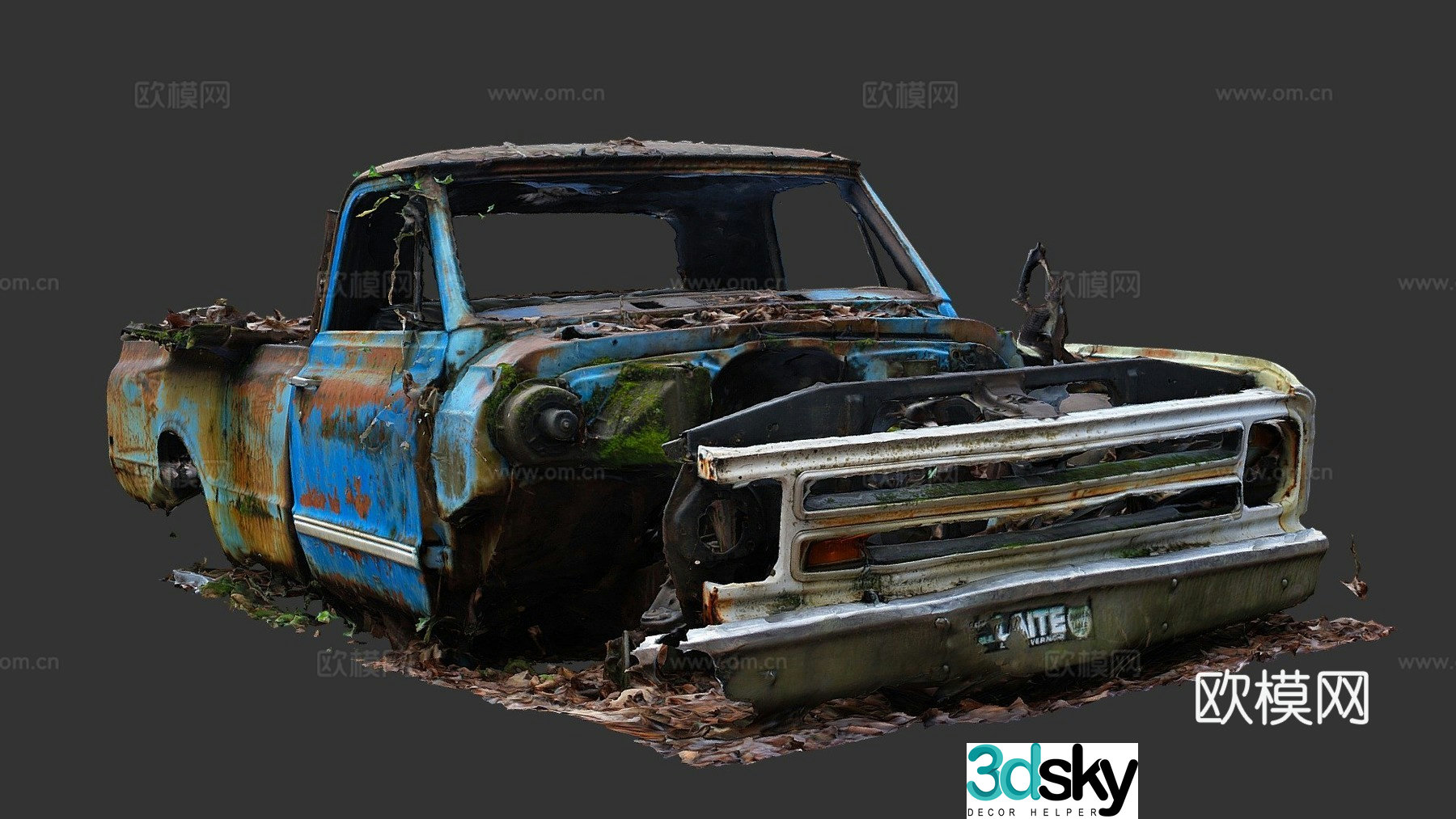 Chevrolet pickup truck wreckage 3d model