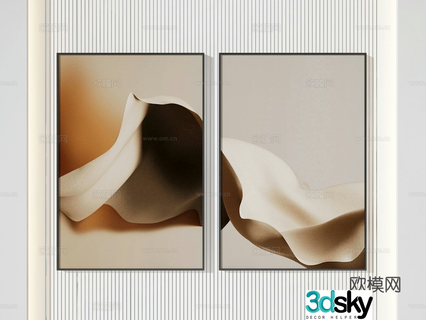 Art hanging painting decorative painting 3d model