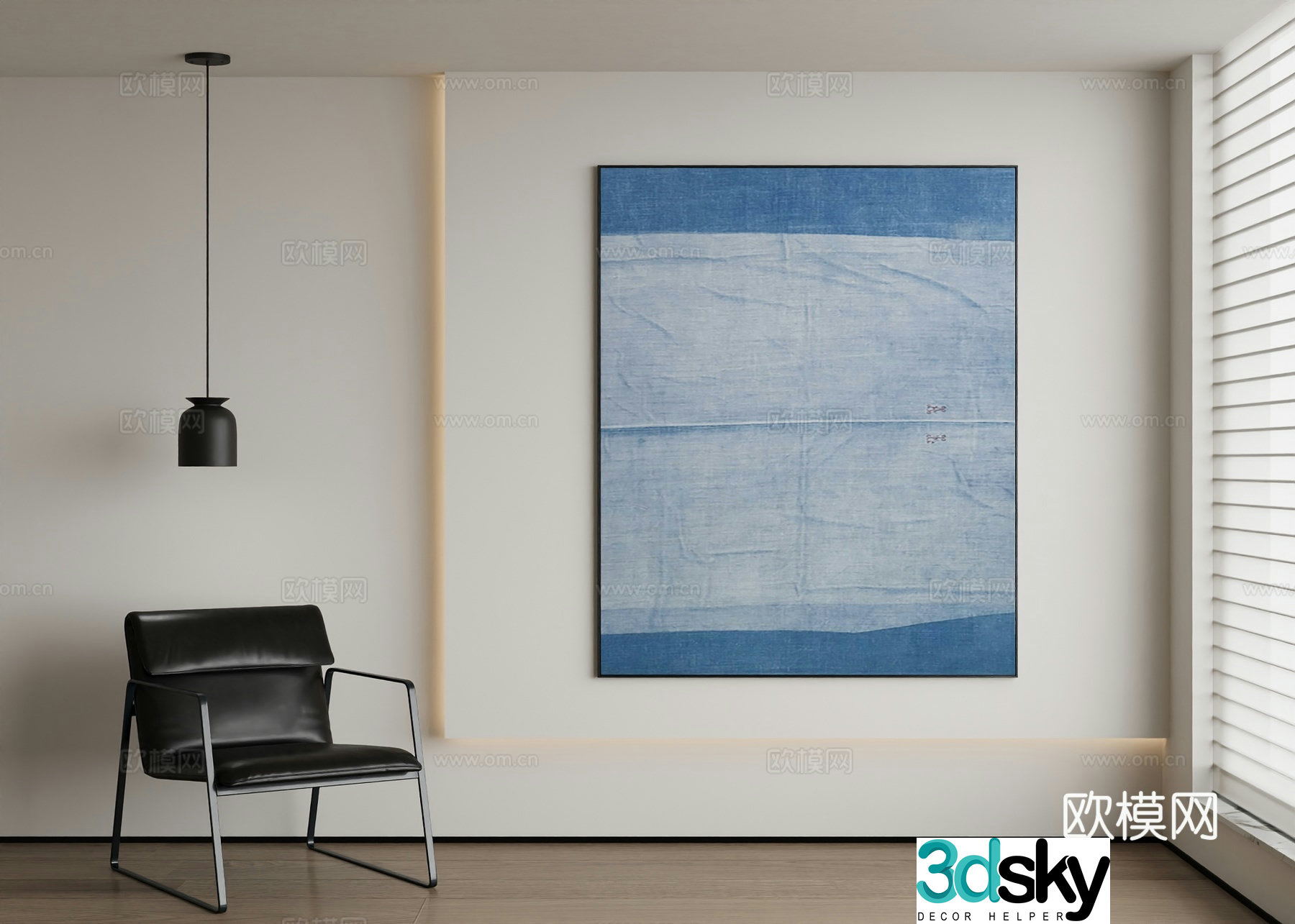 Modern abstract painting decorative painting 3d model