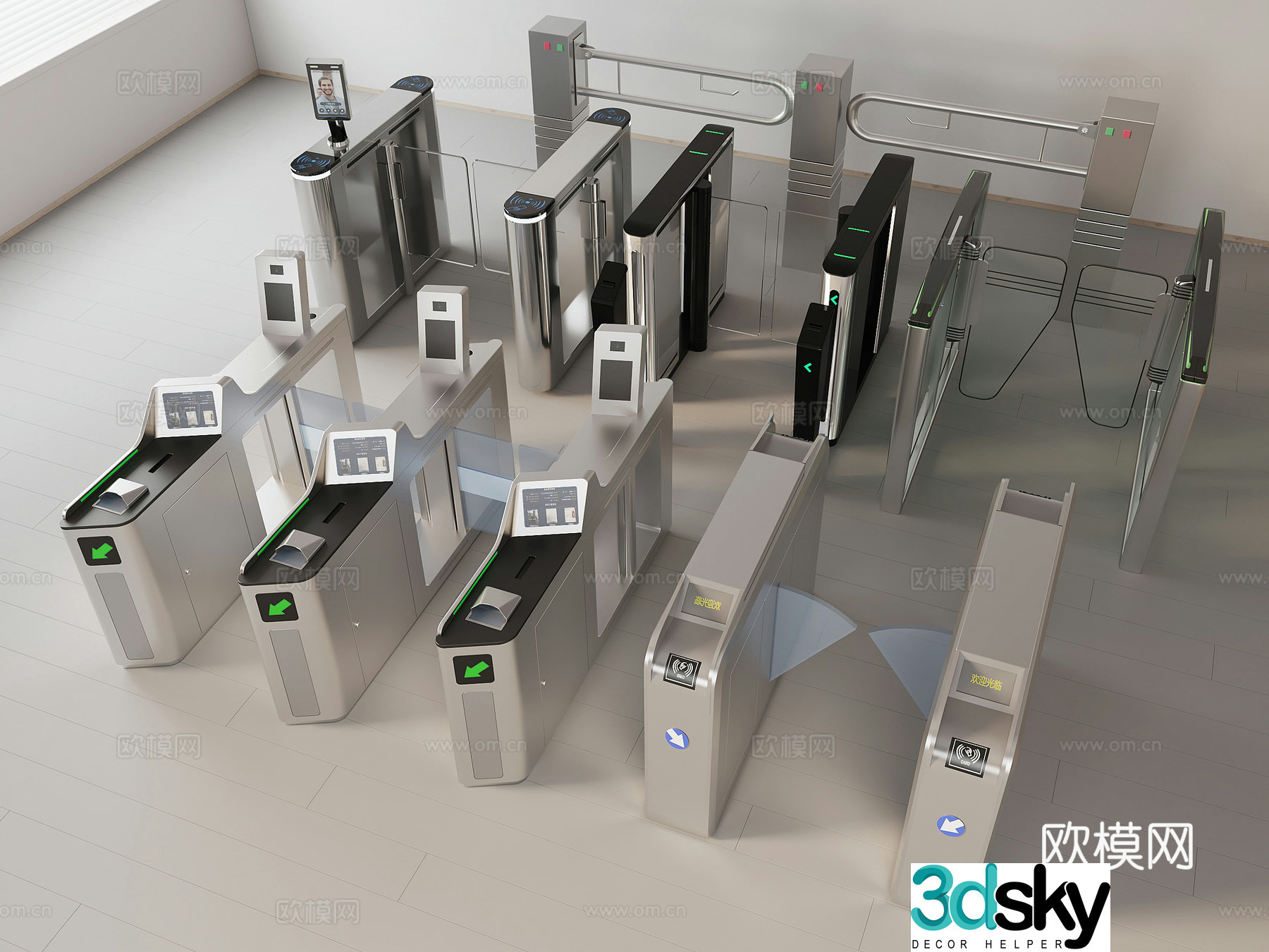 Access control machine gate machine face recognition machine 3D model