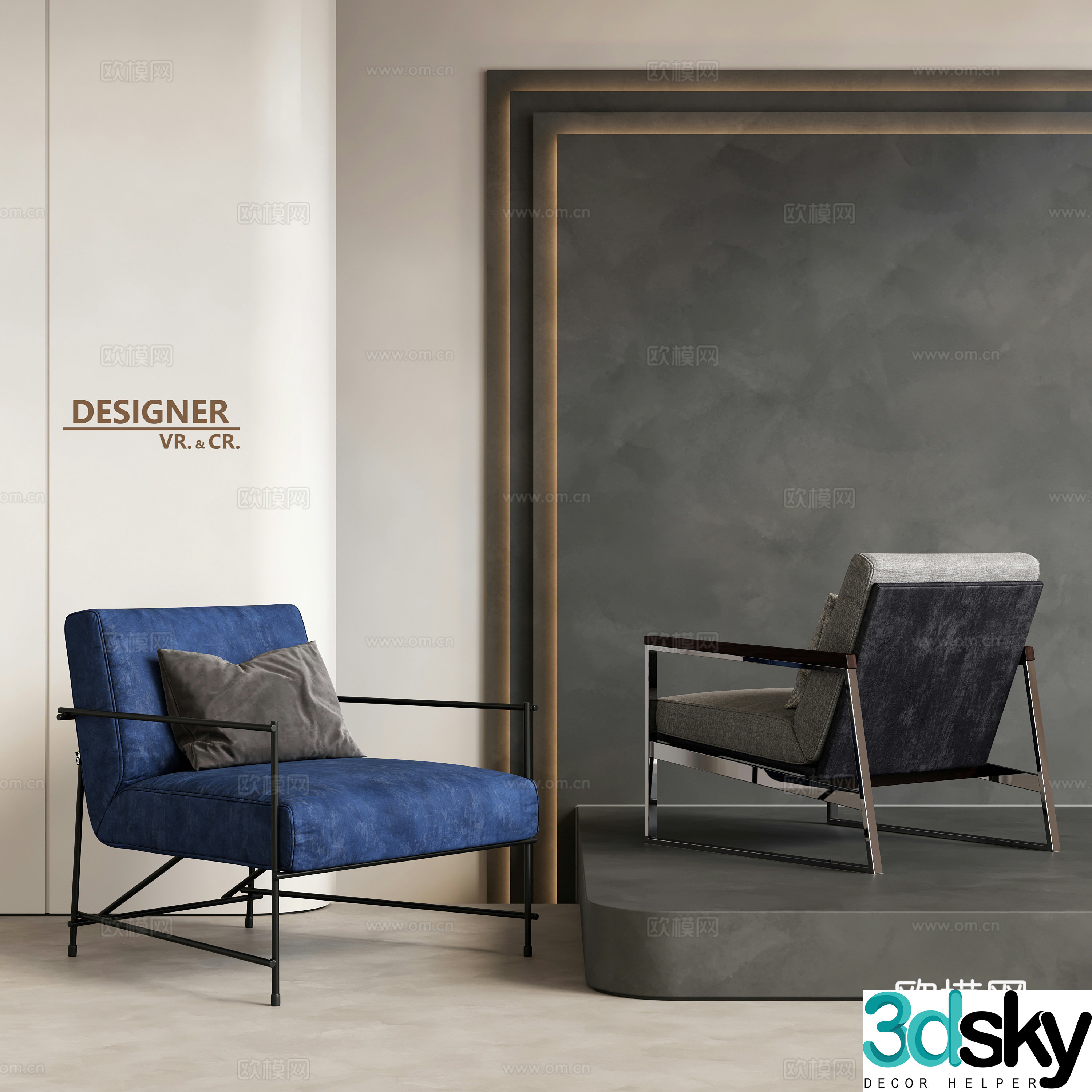 Modern sofa chair leisure chair 3d model