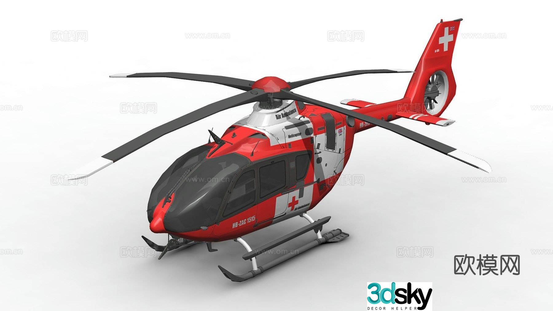 Rescue helicopter 3d model