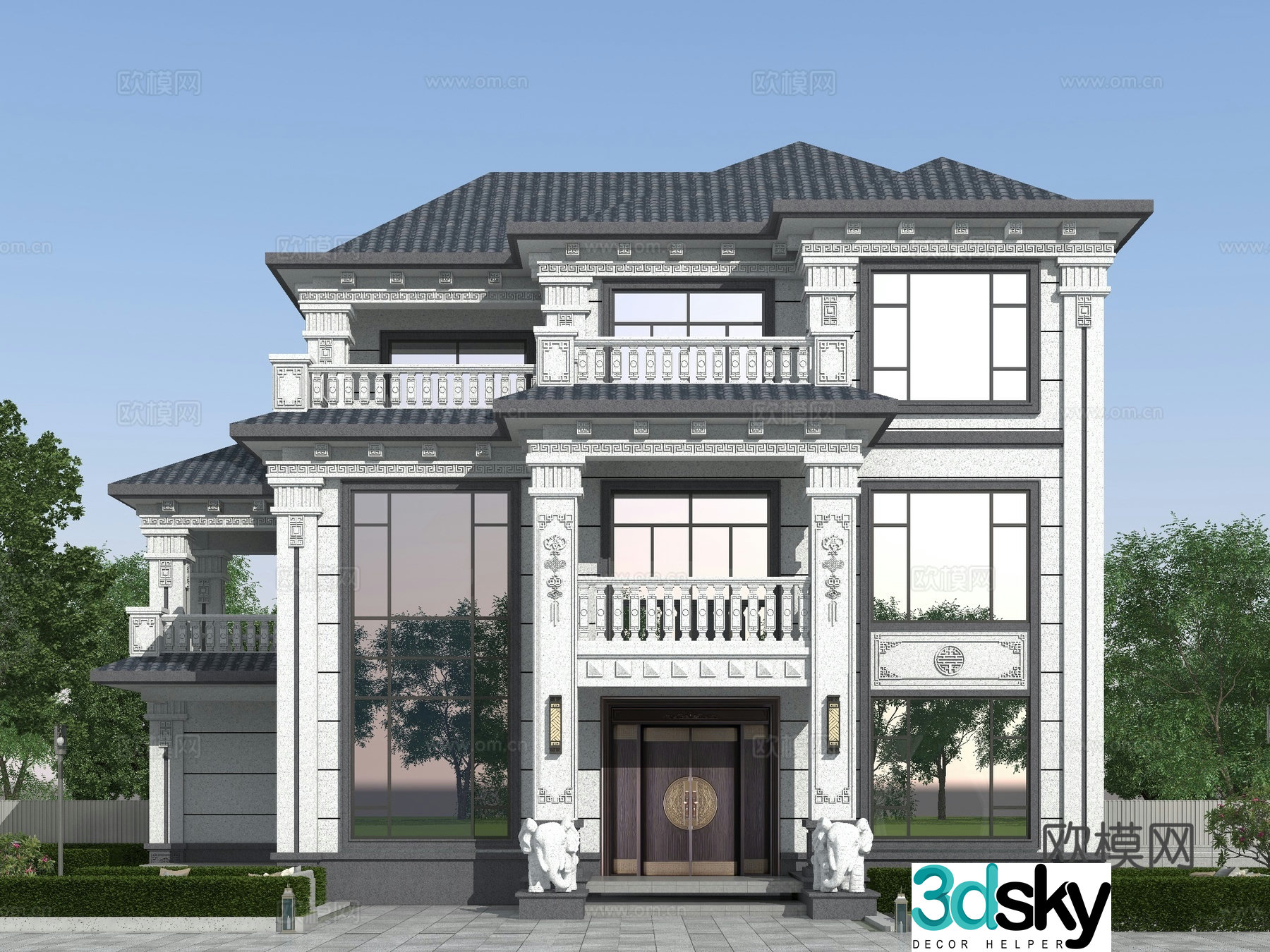3D model of single-family villa appearance