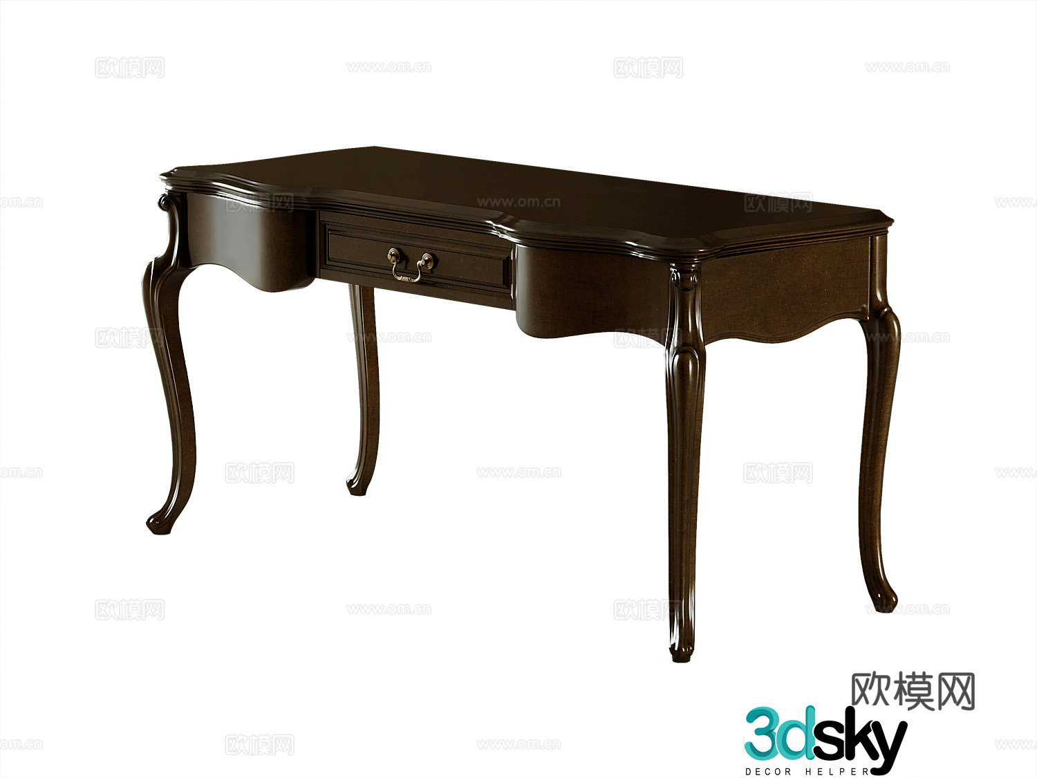 American desk writing desk 3d model