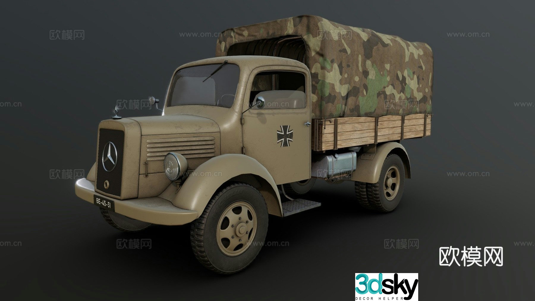 military truck 3d model