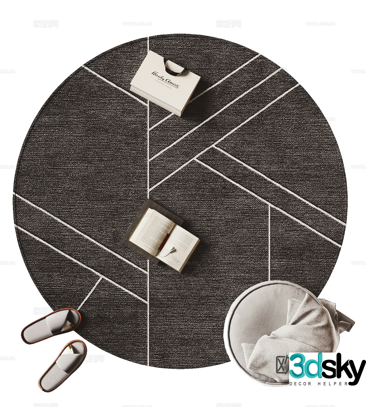 Modern round carpet 3d model