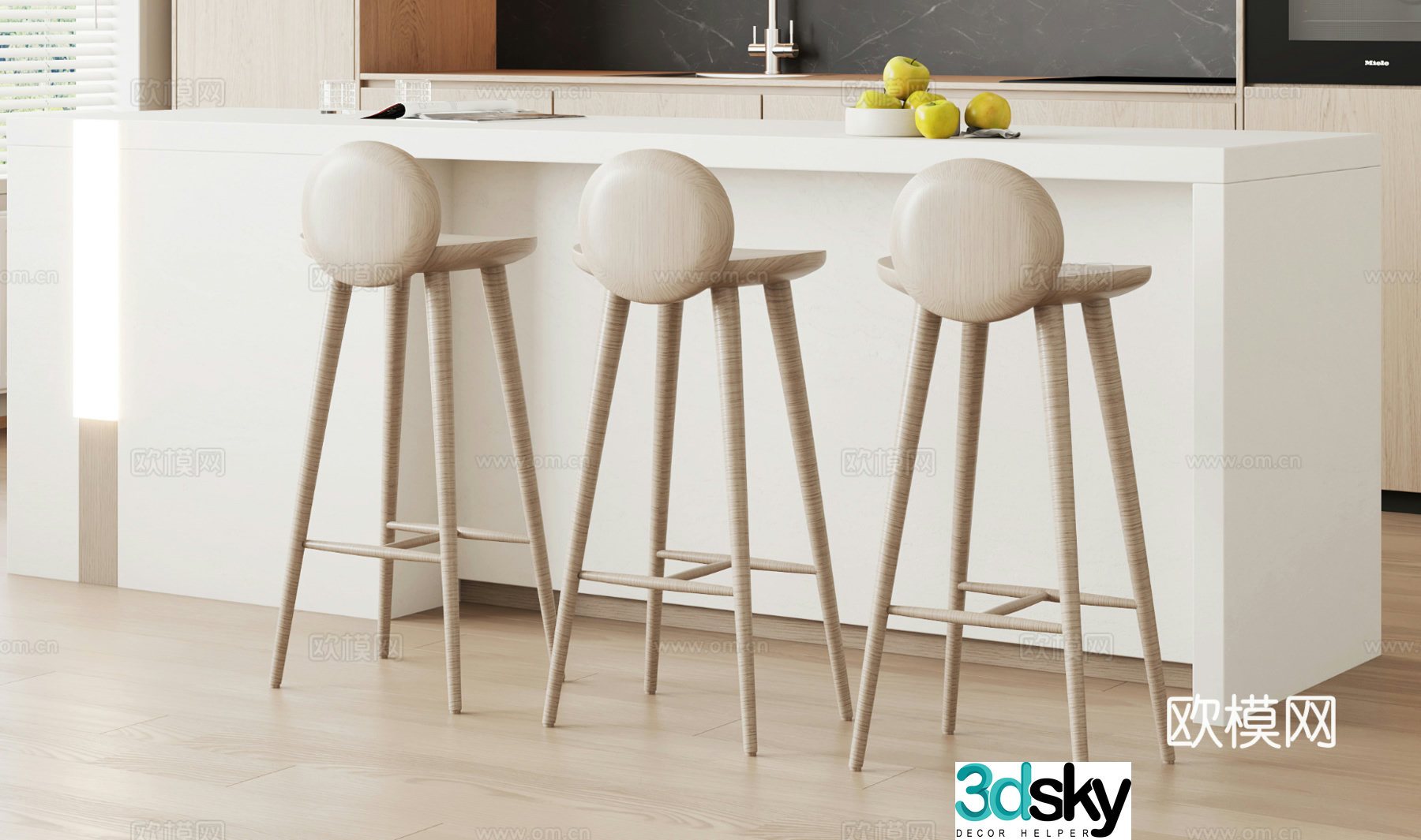 Modern bar stool bar stool high stool 3d model