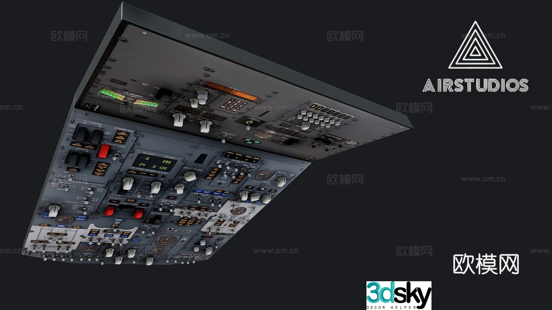 Boeing overhead panel 3d model
