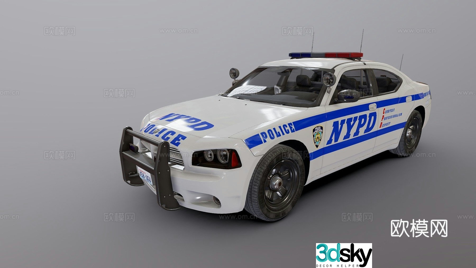 New York Police Car Dodge 3d model