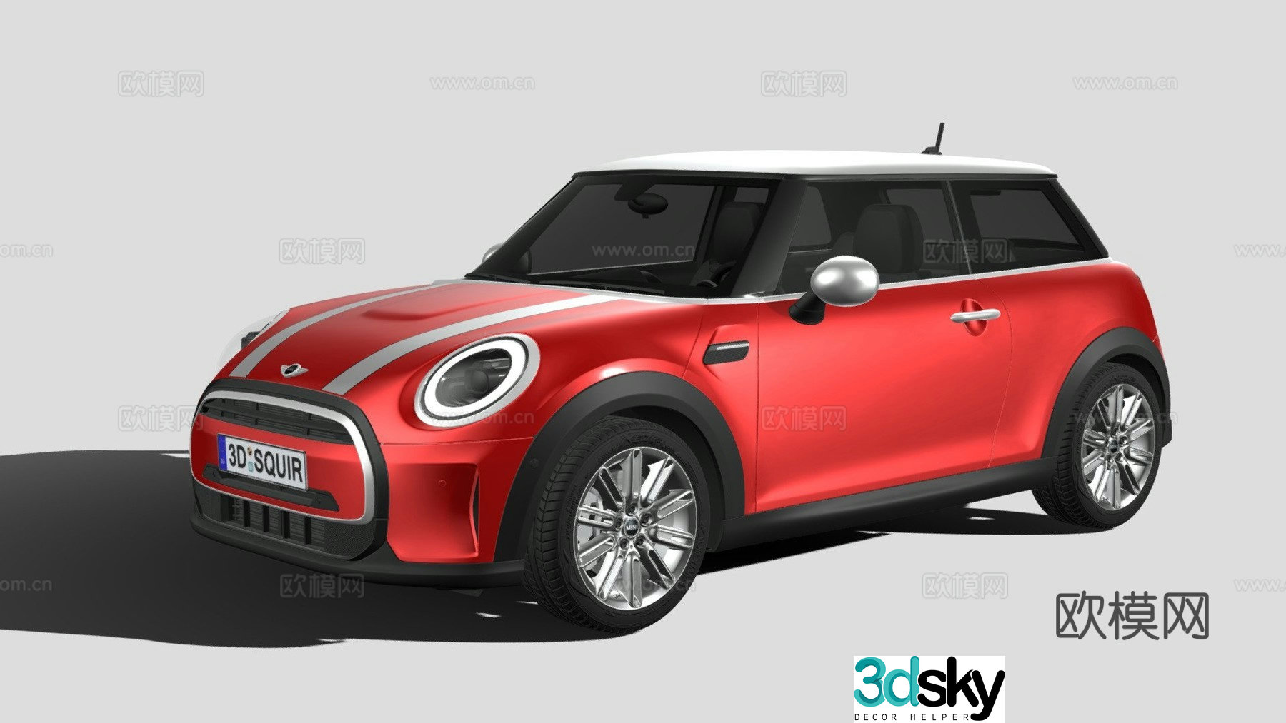 Mini Cooper car sedan 3d model