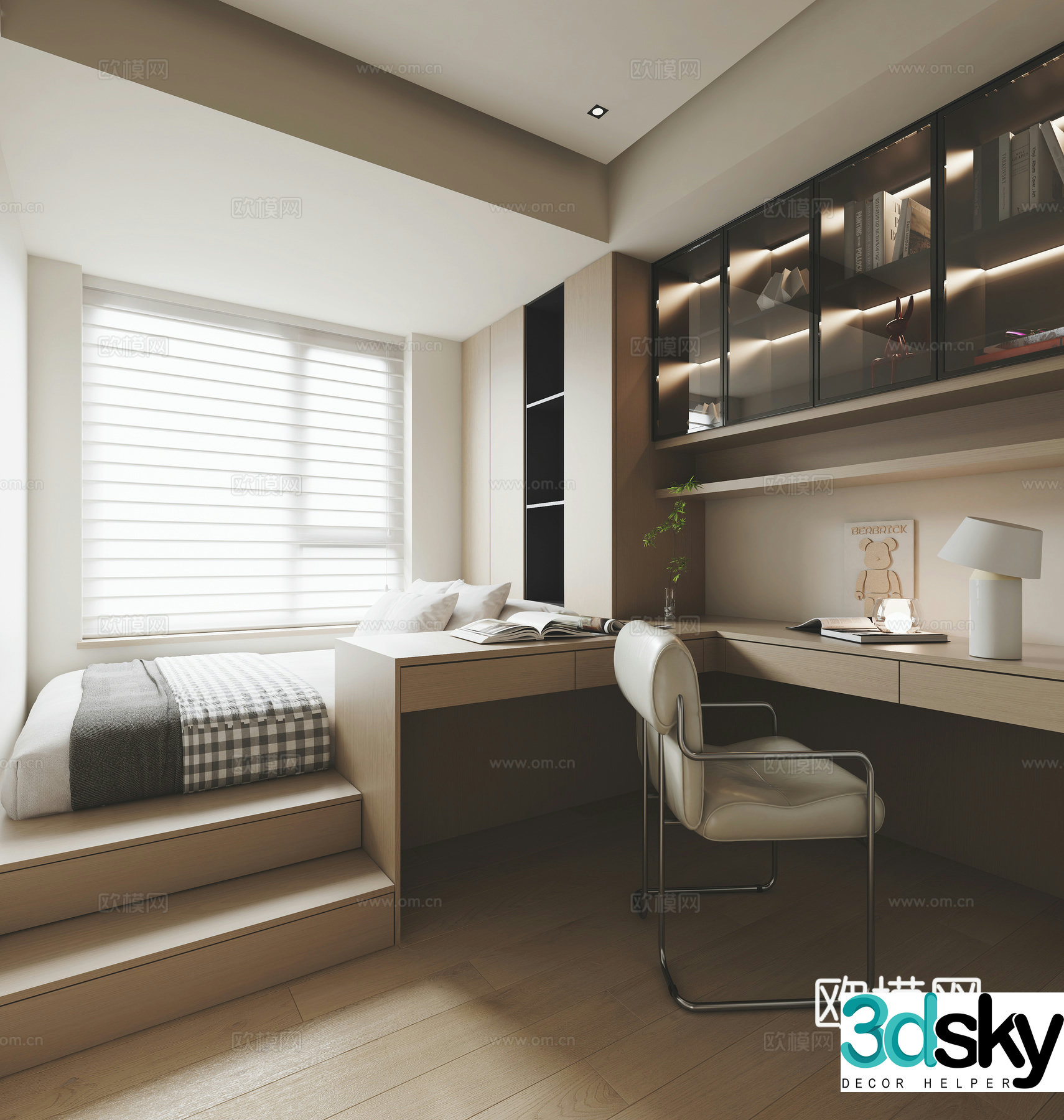 Modern tatami bedroom 3d model