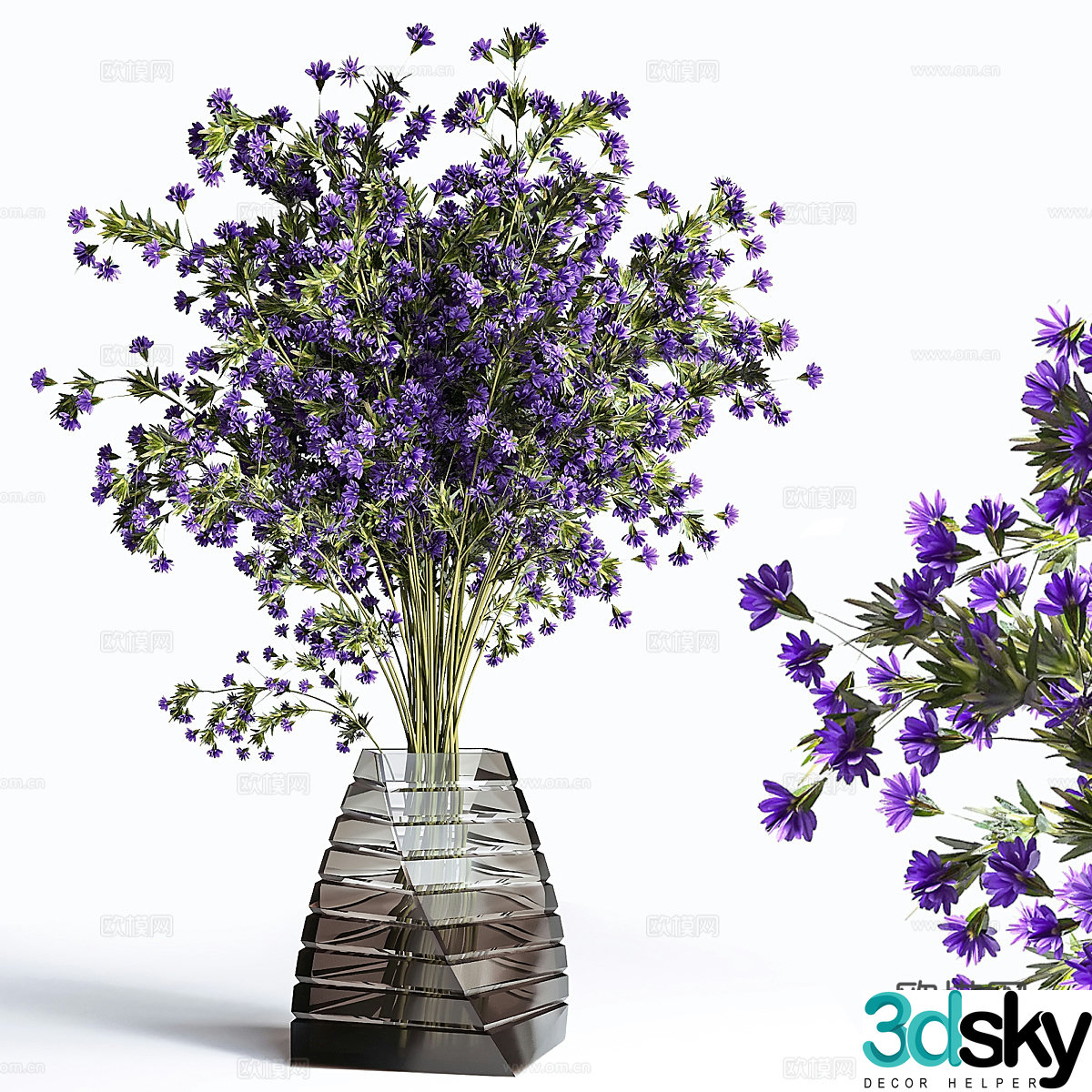 vase floral 3d model