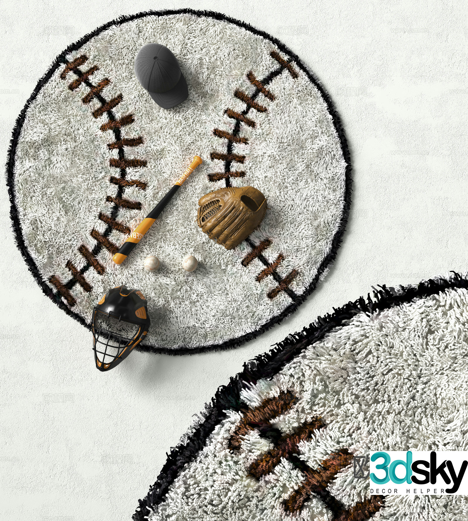 Modern round carpet 3d model