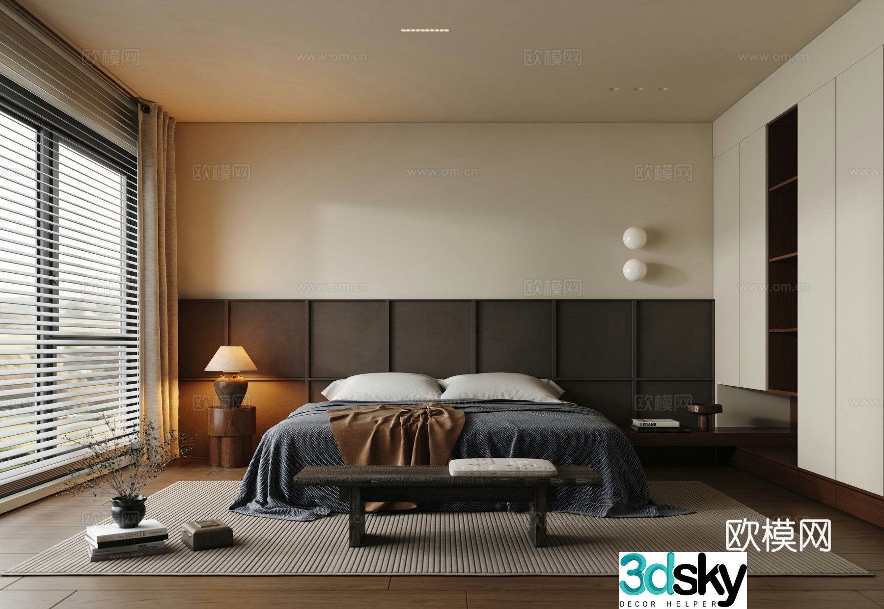 Wabi Sabi bedroom master bedroom 3d model