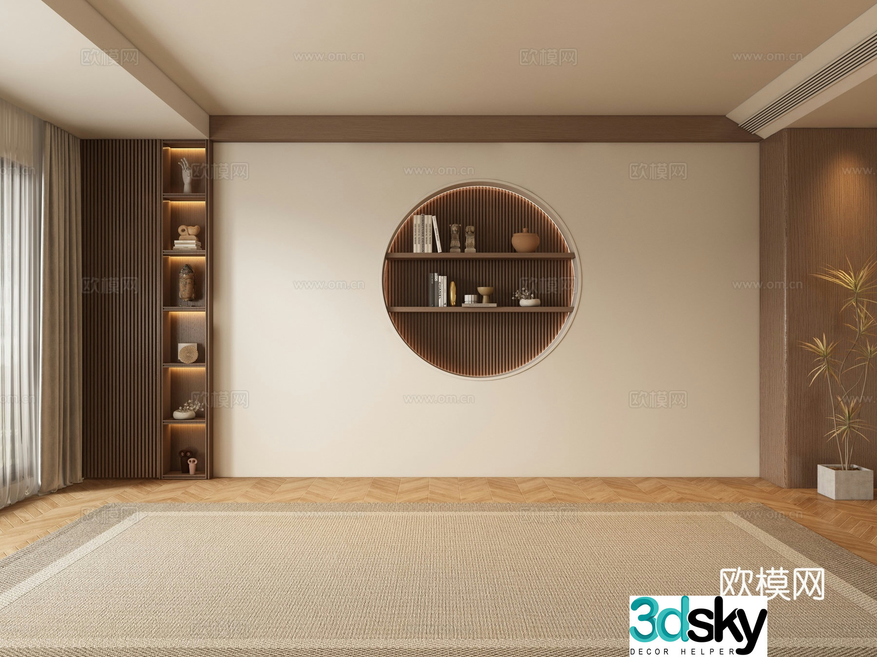 Medieval style sofa background wall 3d model