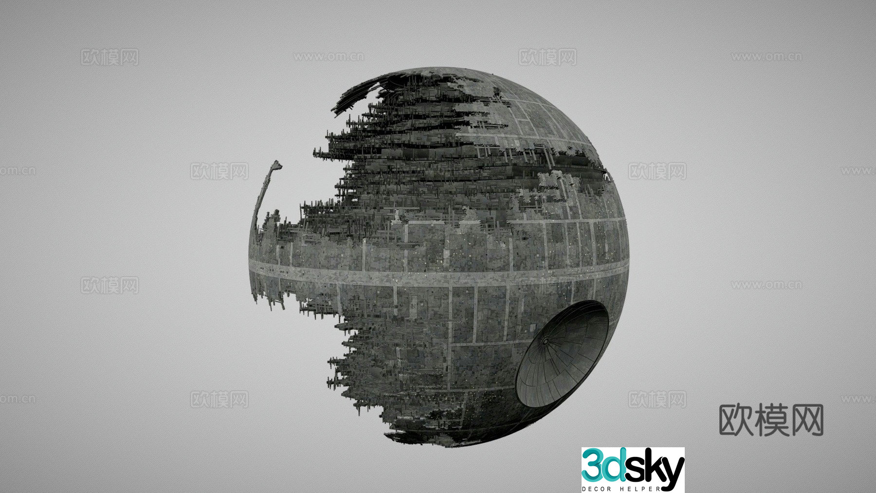 Destroyed Death Star 3d model