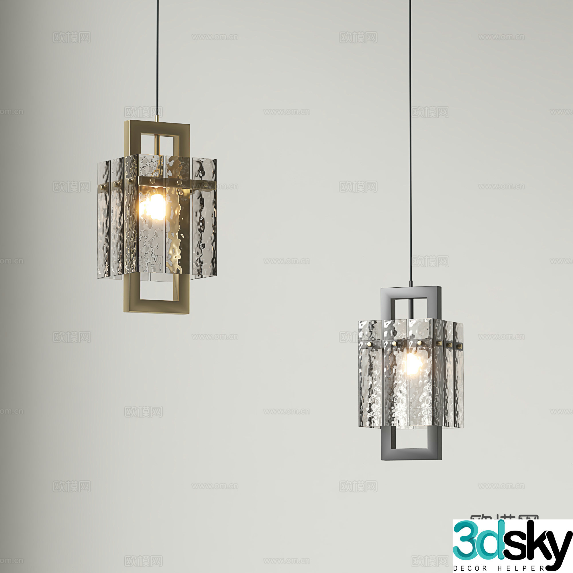 Light luxury chandelier restaurant chandelier glass chandelier 3d model