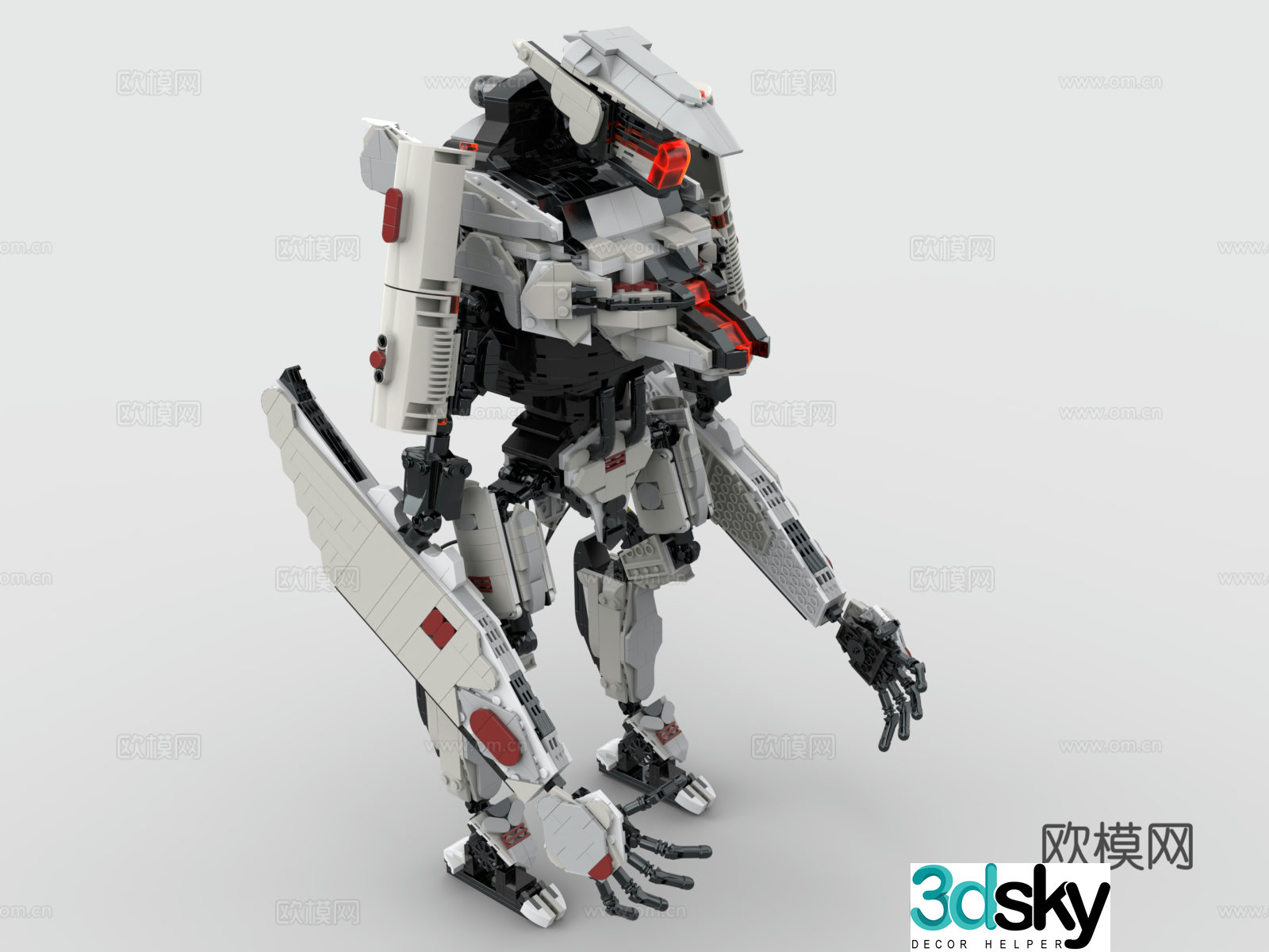 Lego toy robot figure 3d model