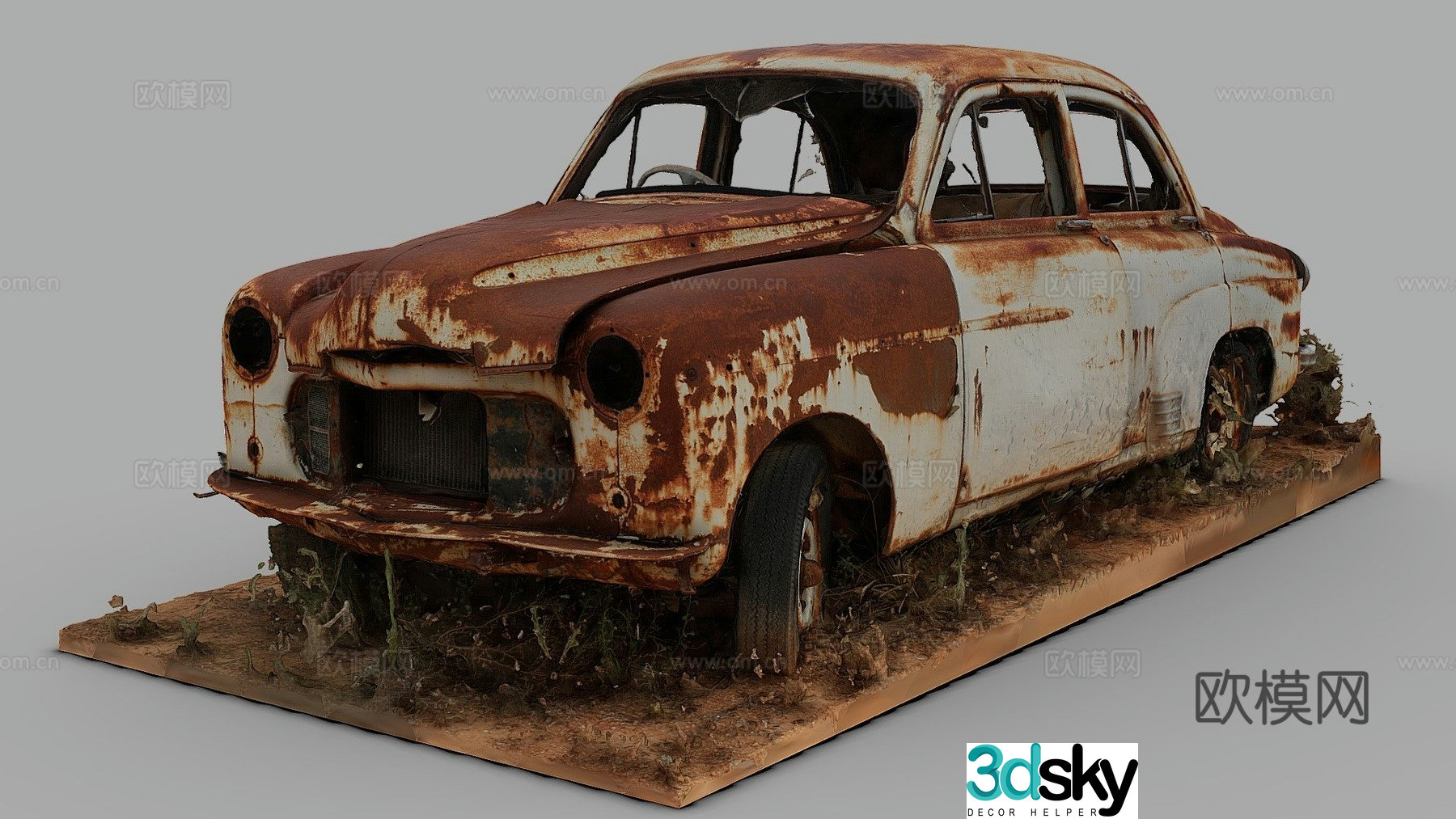 Abandoned car 3d model