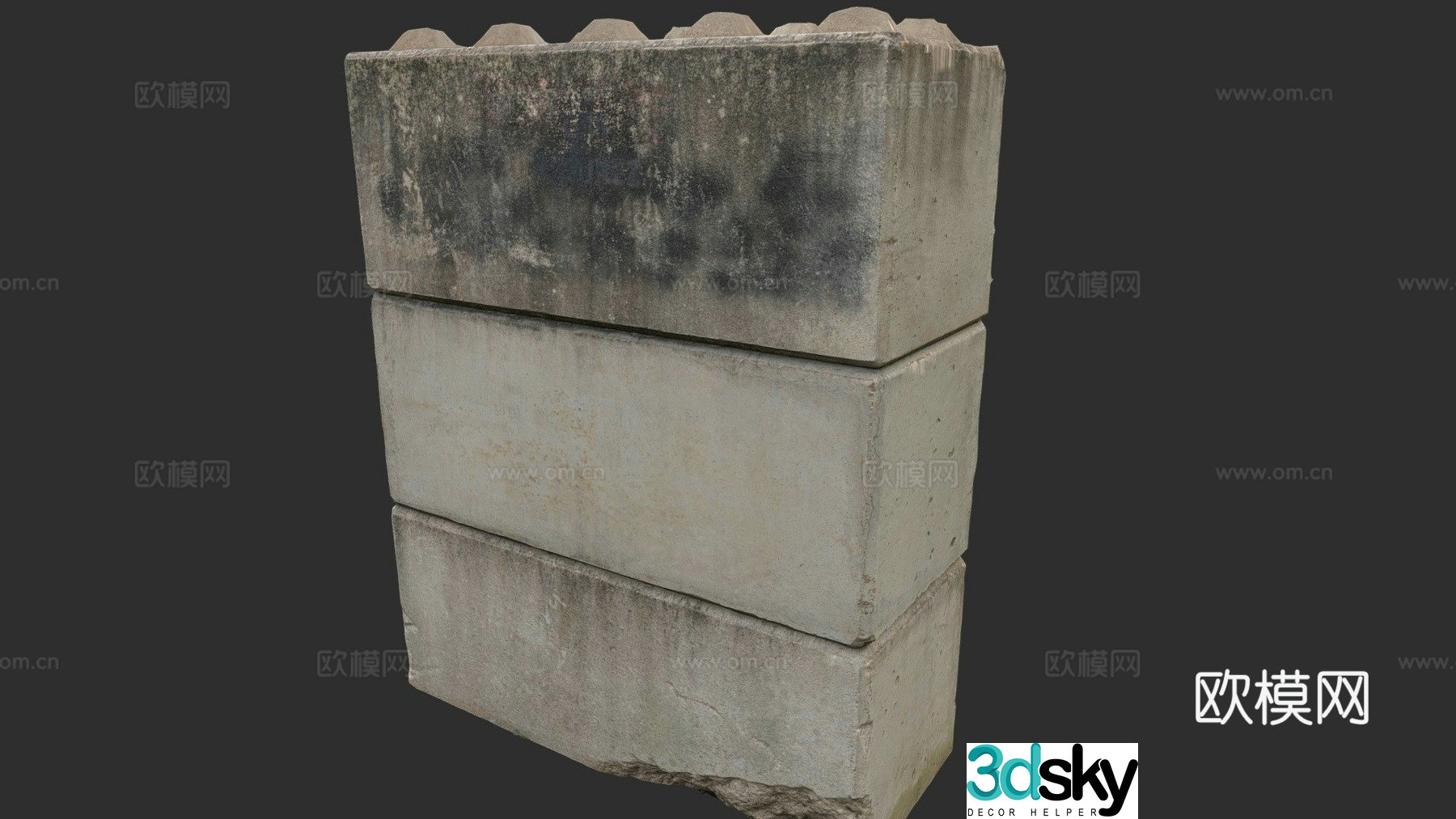 concrete bridge pier 3d model