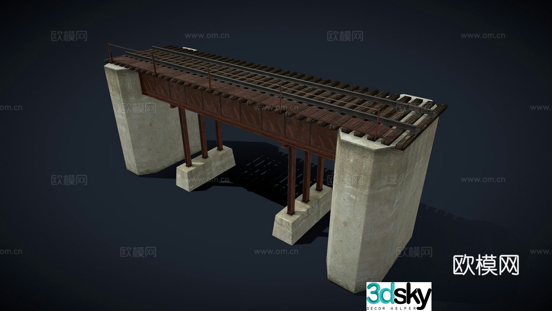 3d model of old railway bridge