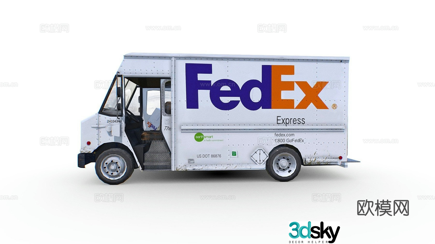 postal car truck 3d model