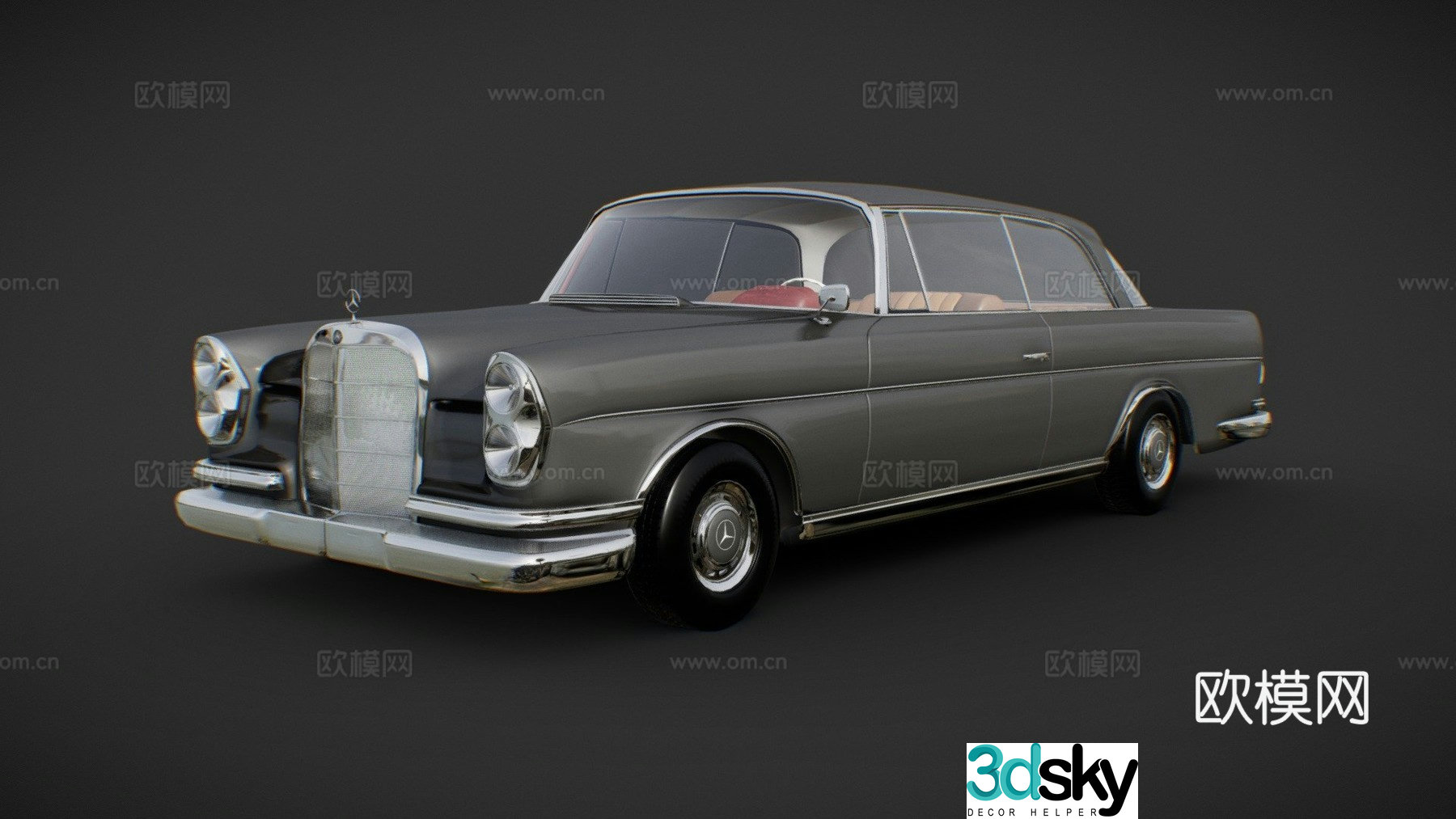 vintage car mercedes car 3d model