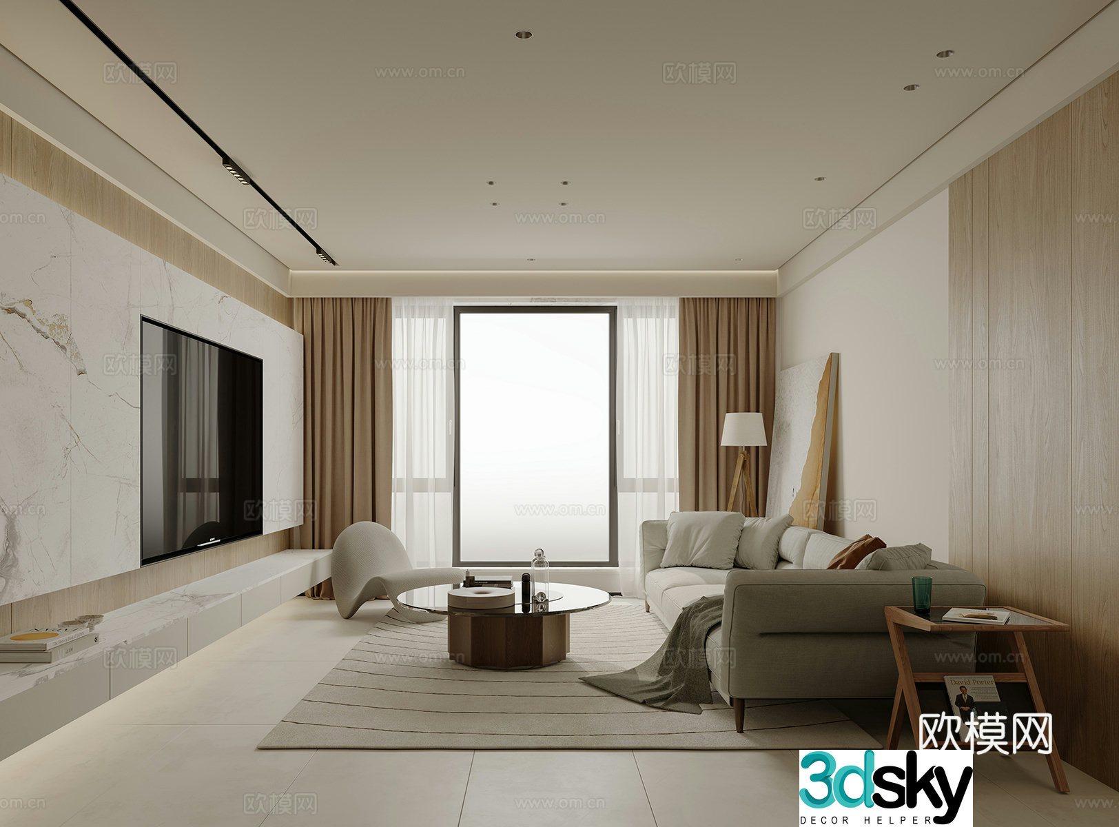 Modern living room 3d model