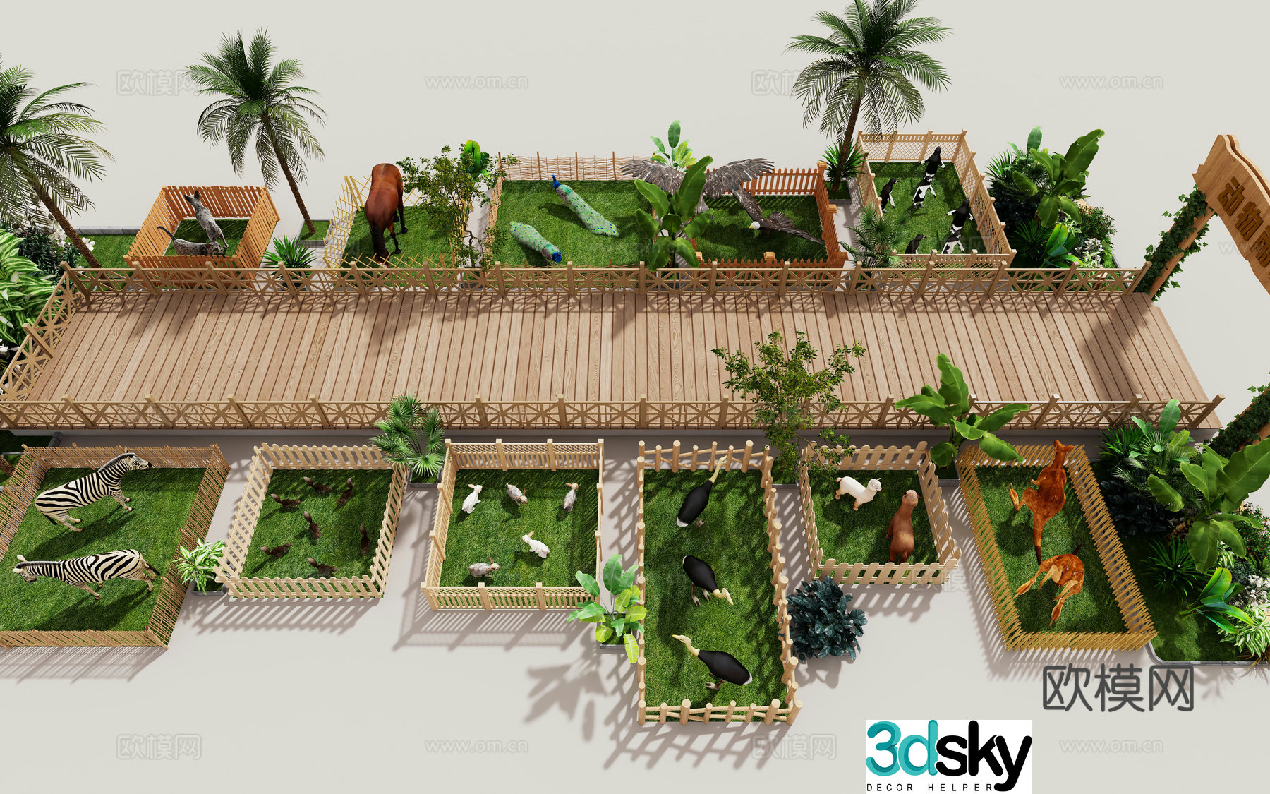 Modern zoo pet paradise 3d model