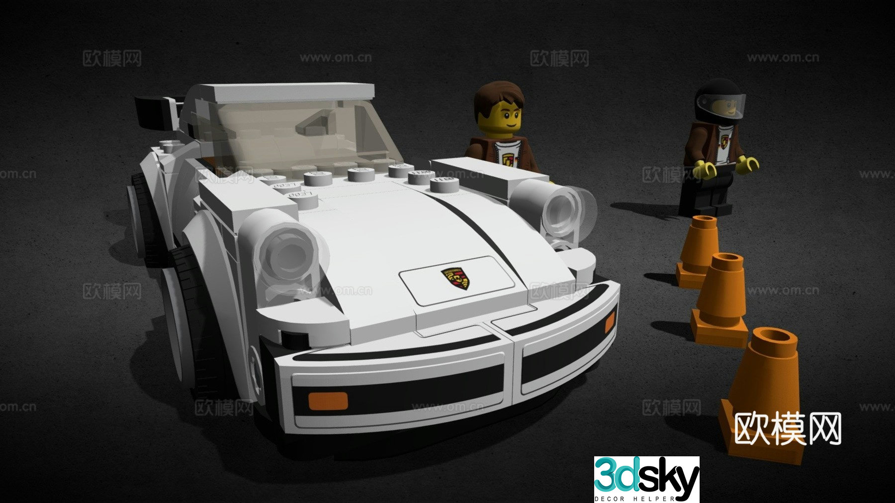 Toy car building block car 3d model