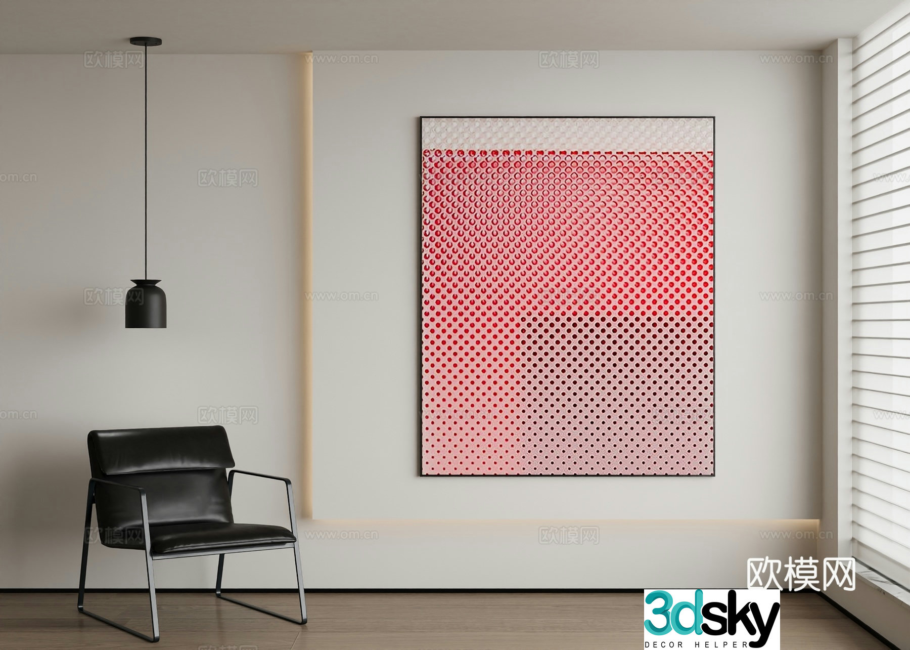 Modern abstract painting decorative painting 3d model