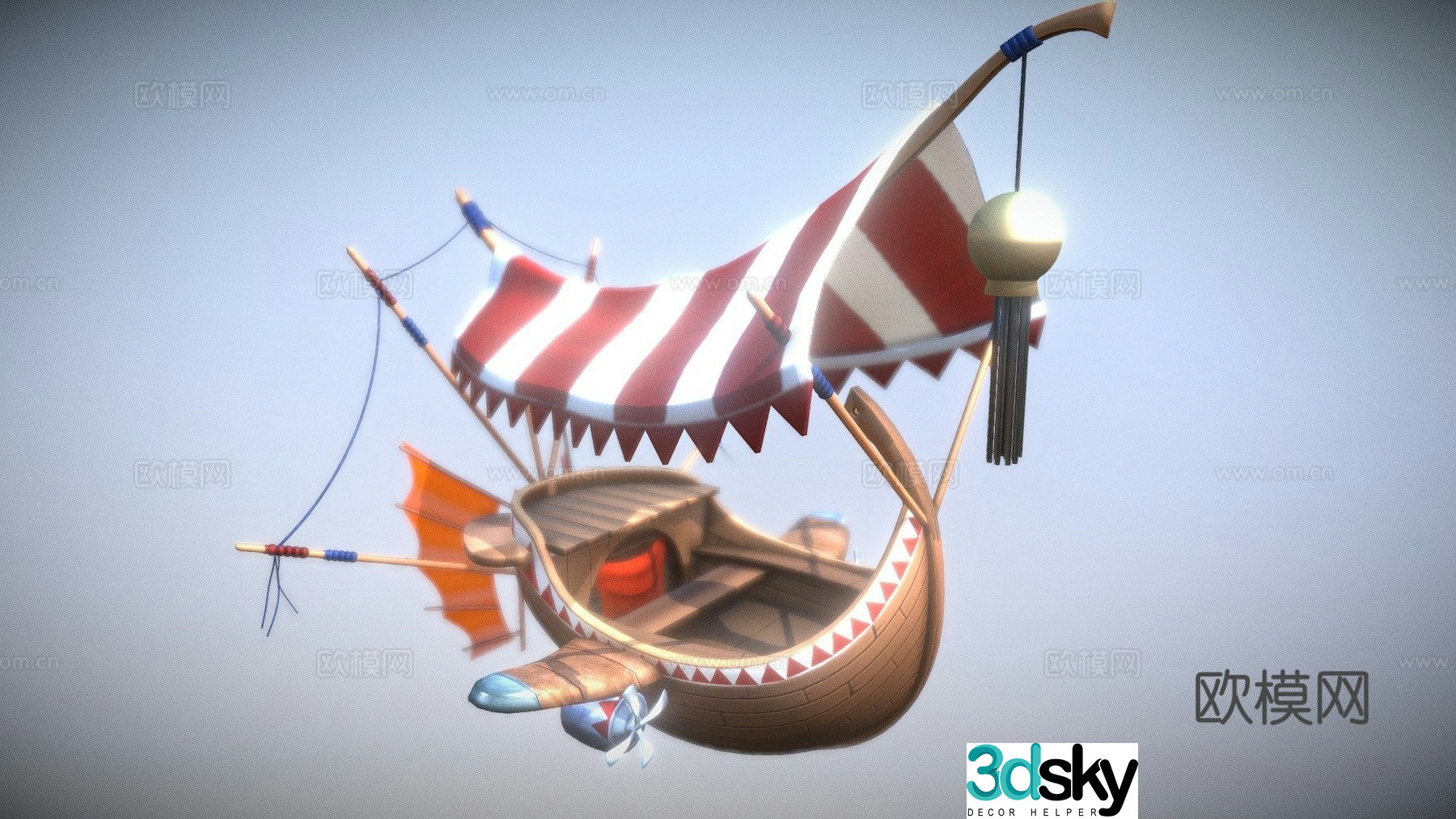merchant ship wooden ship transport ship 3d model