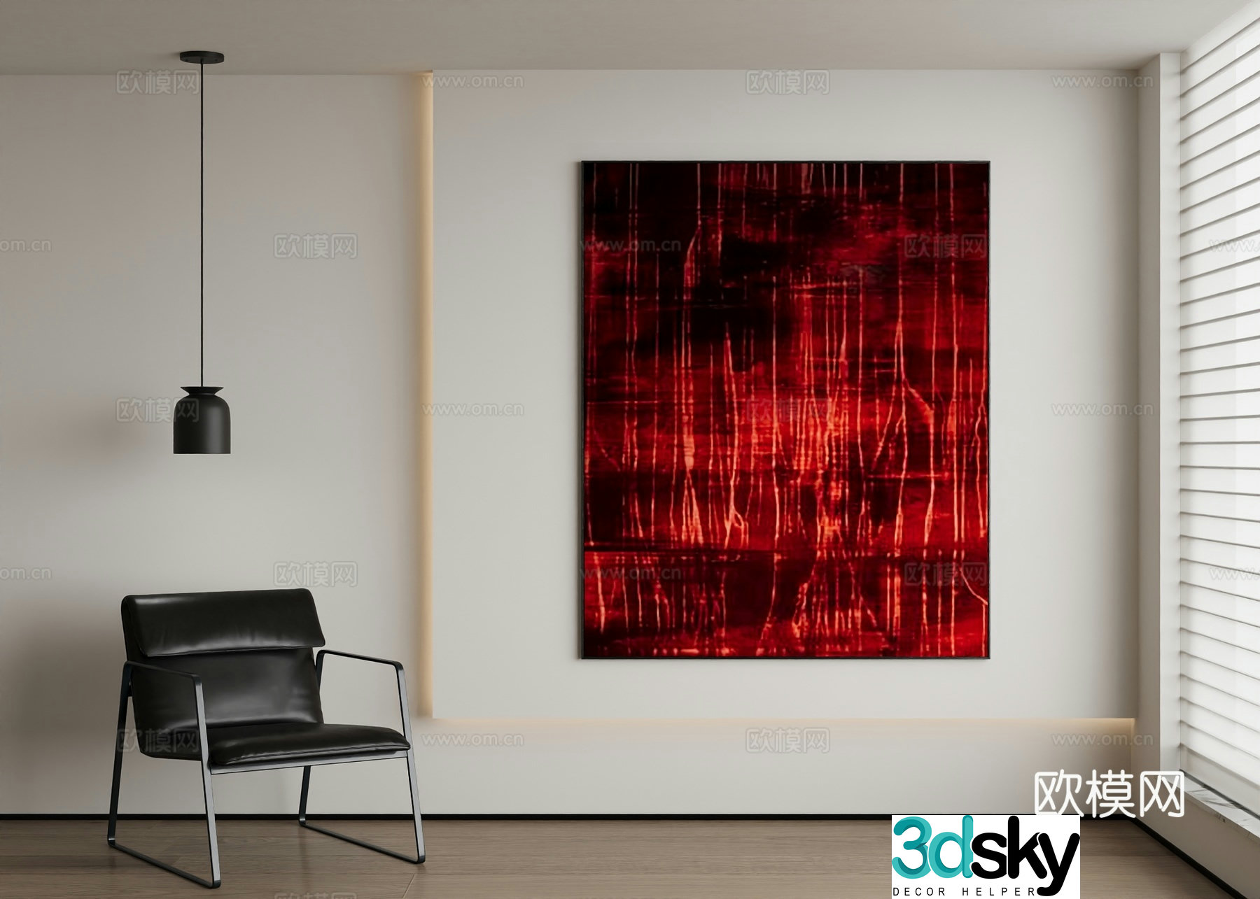 Modern abstract painting decorative painting 3d model