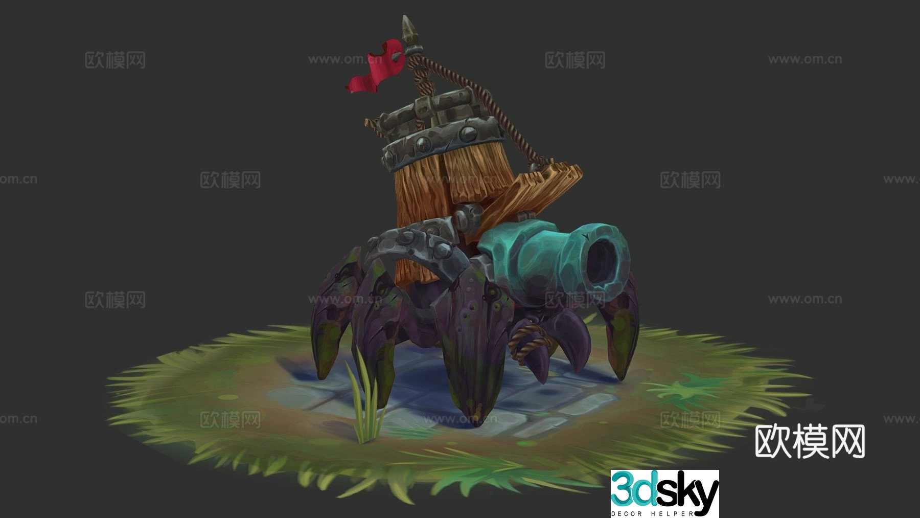 cartoon cannon toy 3d model