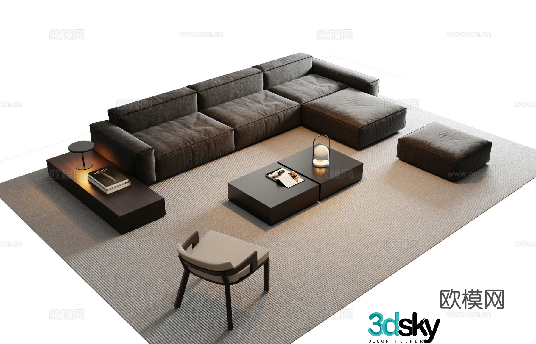 Modern sectional sofa 3d model
