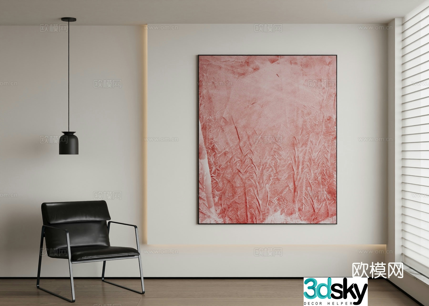 Modern abstract painting decorative painting 3d model