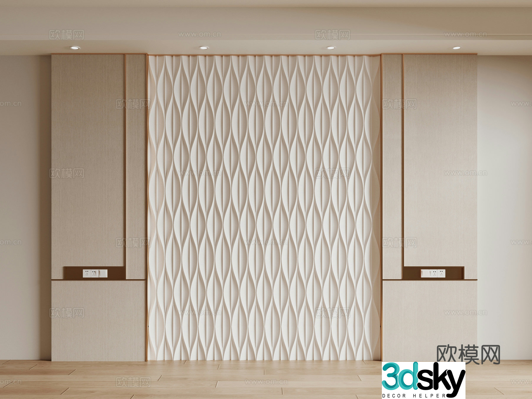Modern background wall bedside background 3d model