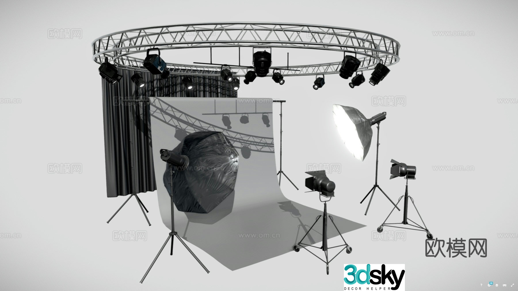 Modern studio film and television studio live delivery photography and videography studio 3D model