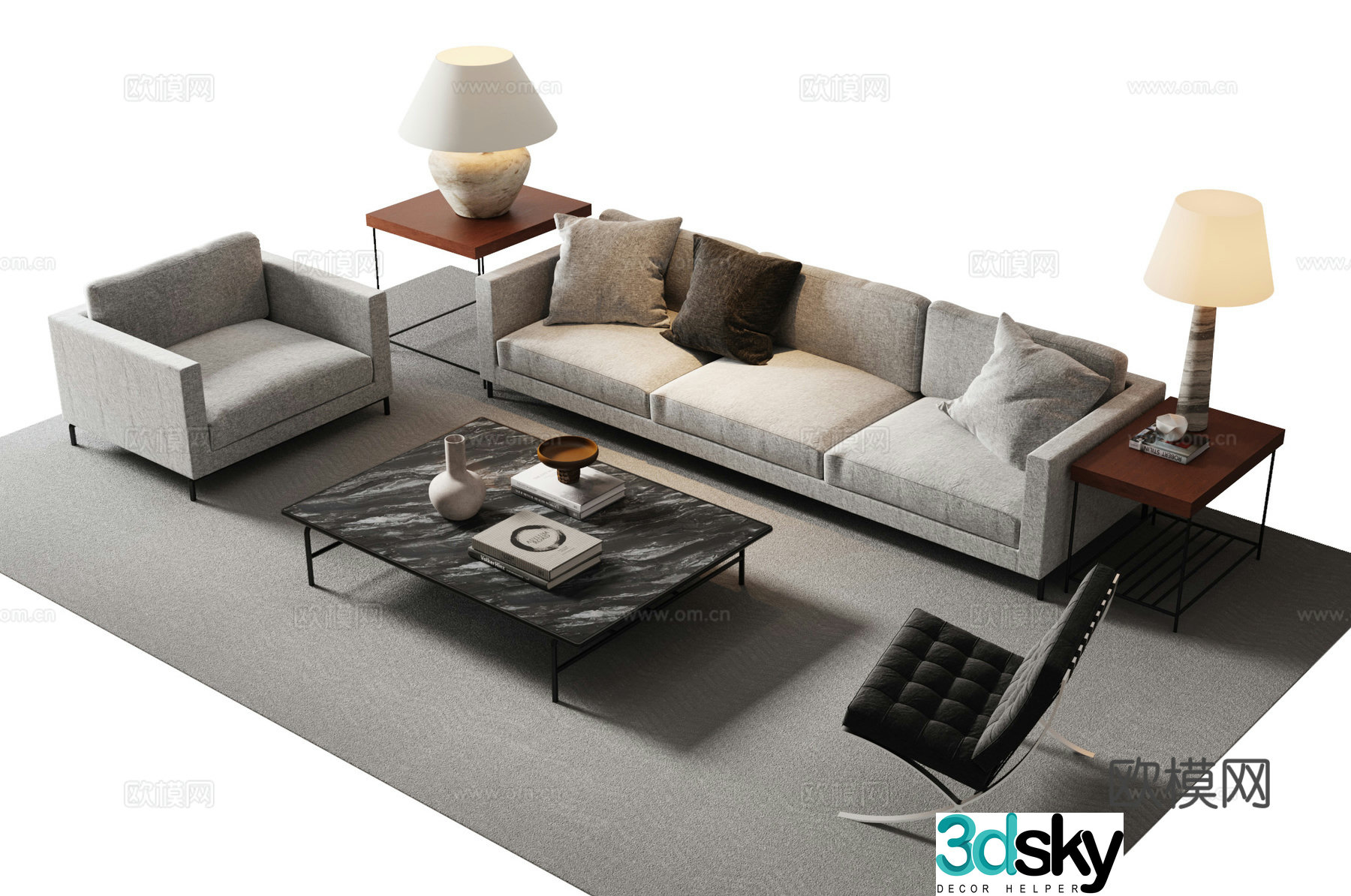 Modern sectional sofa 3d model