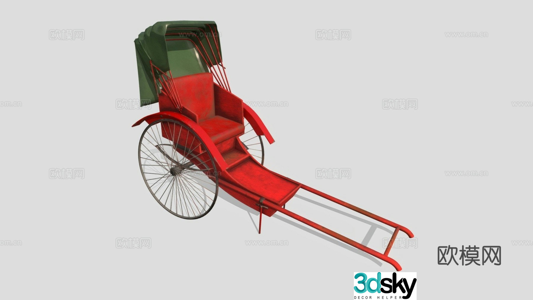 Hong Kong rickshaw 3d model