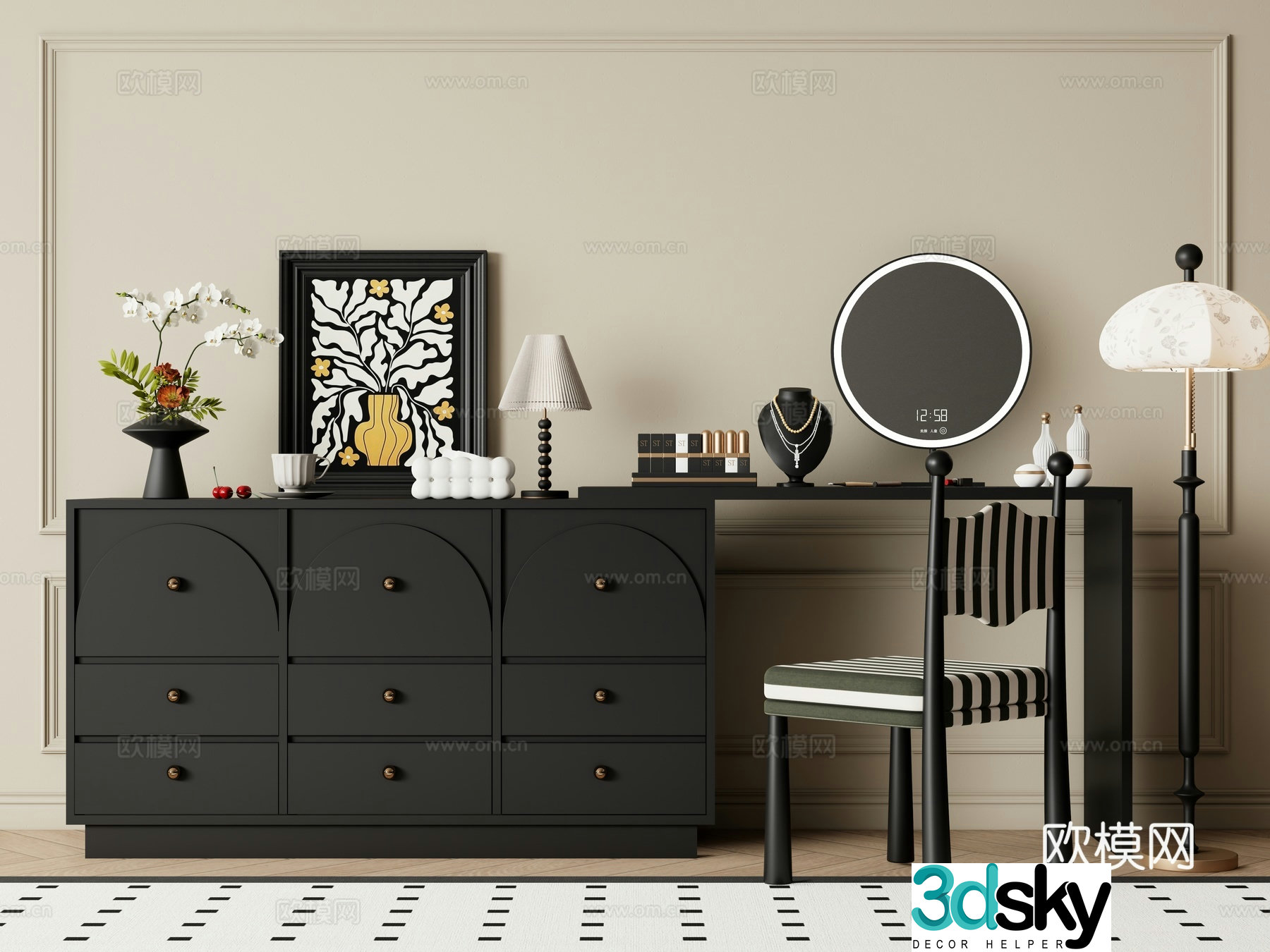 French dressing table 3d model