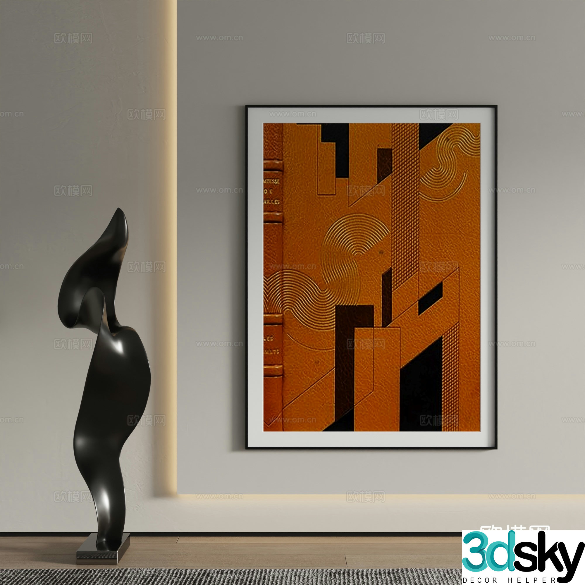 Decorative painting texture painting hanging painting 3d model