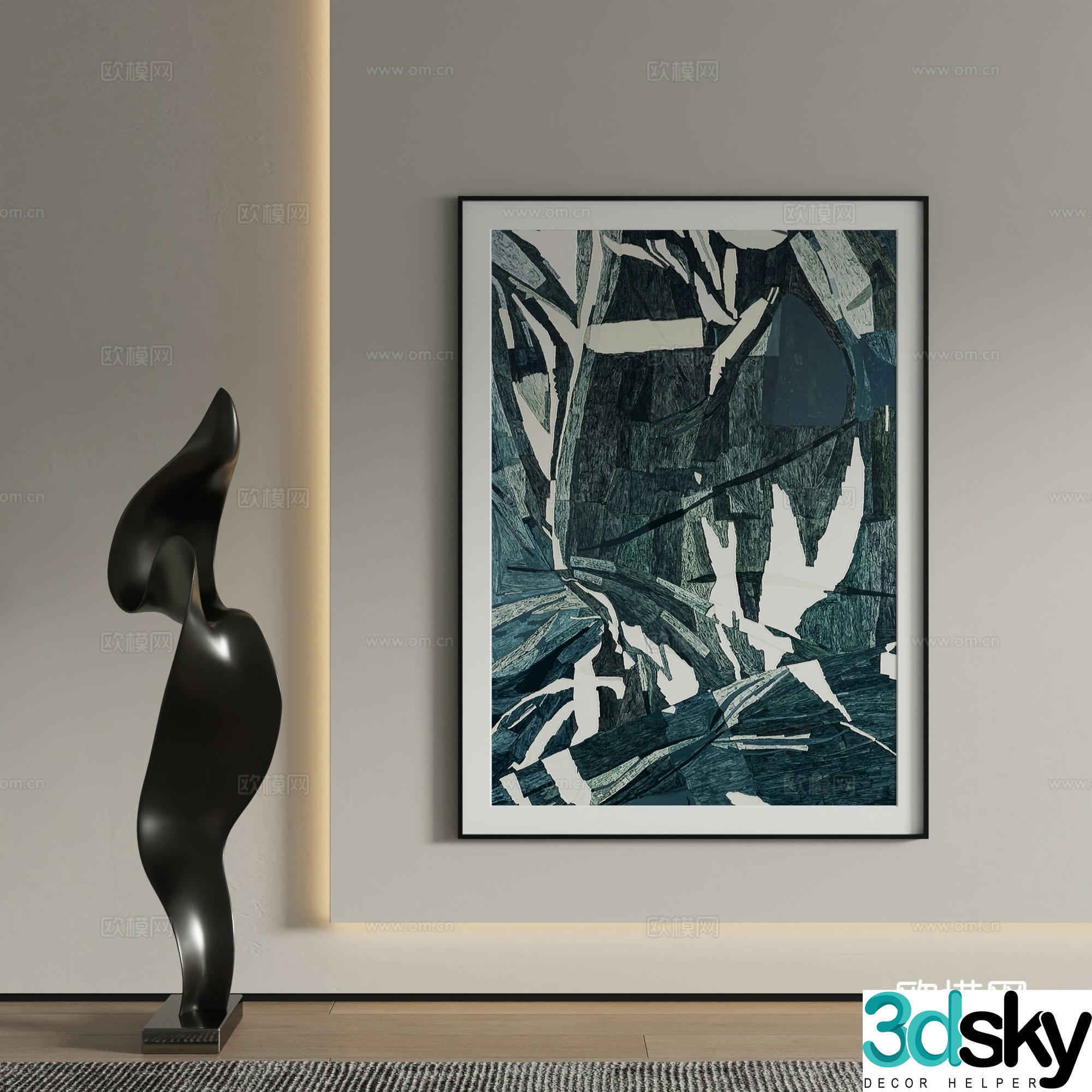 Decorative painting abstract painting hanging painting 3d model
