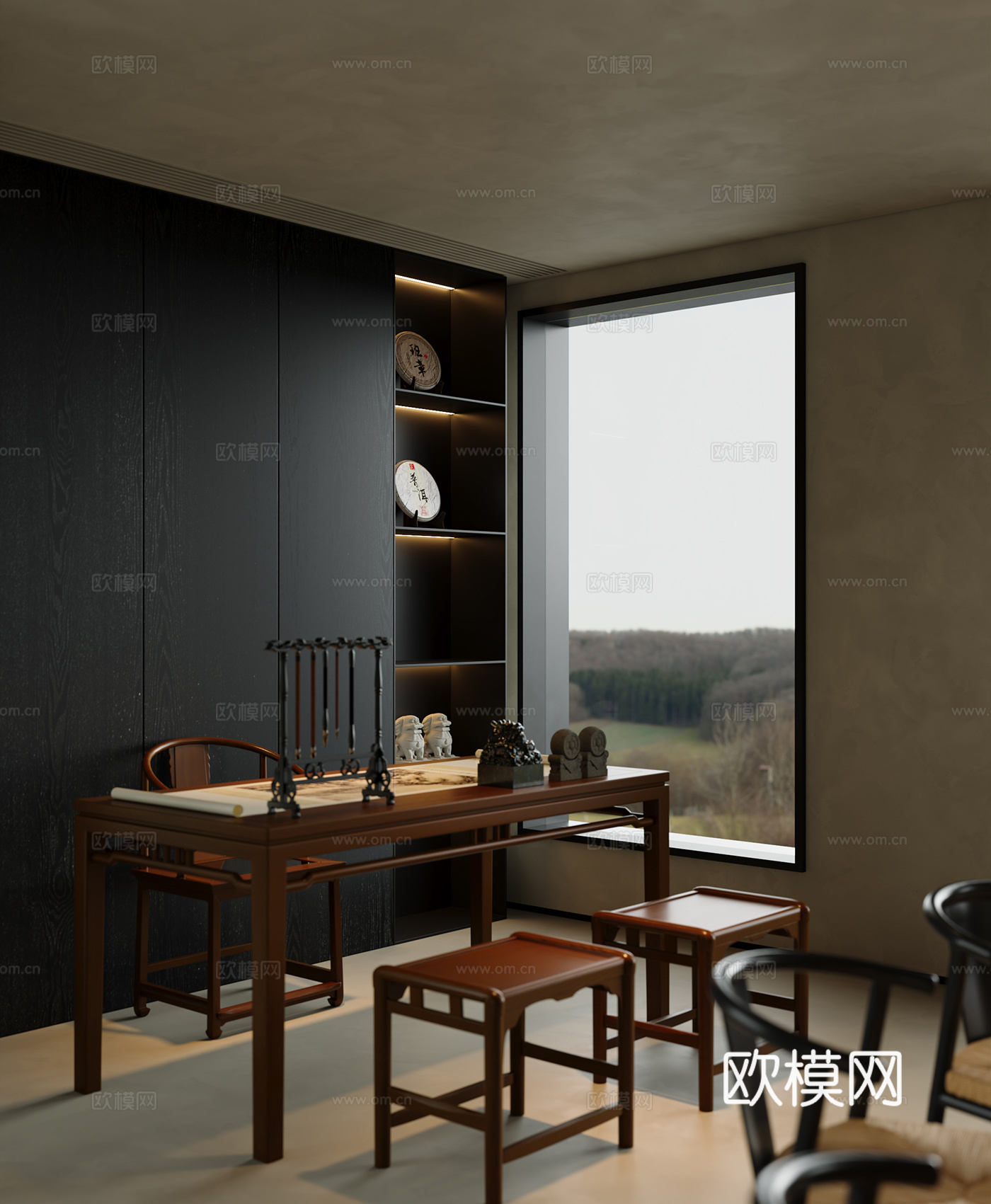 New Chinese style desk 3d model