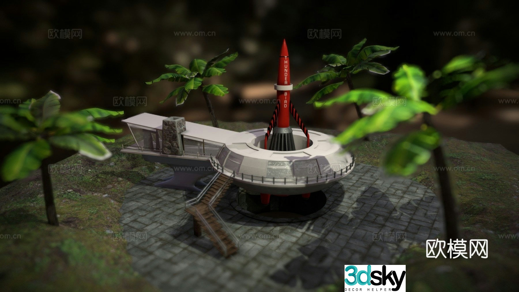 Tracy’s Roundhouse game scene 3d model
