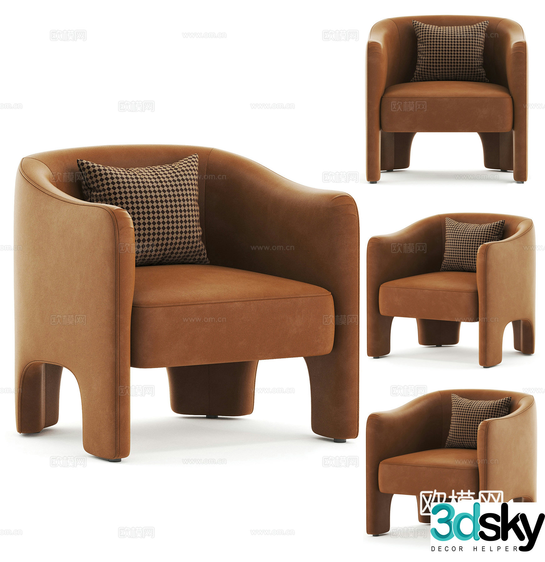 Modern sofa chair leisure chair 3d model
